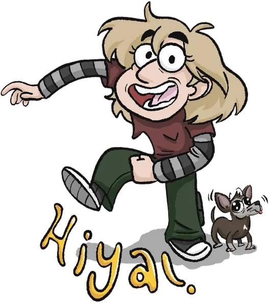 Dani illustration saying "Hiya!"