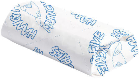 Blue sandwich wrapping paper, wrapped